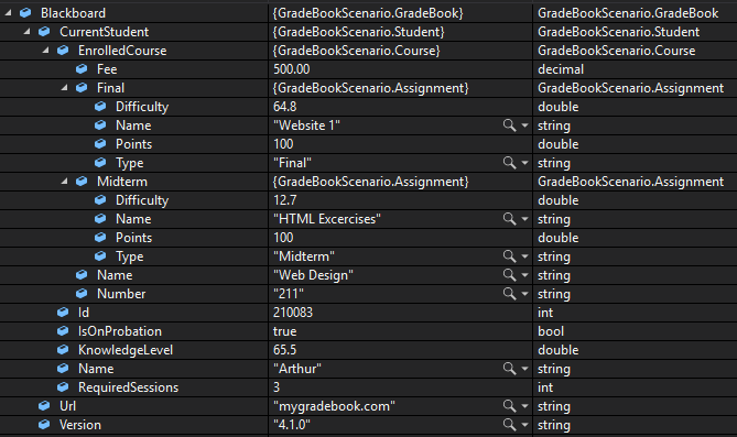 Check Your Work reference image showing the Blackboard values learners should match.